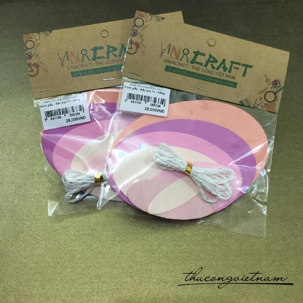 Bộ tag giấy oval màu hồng