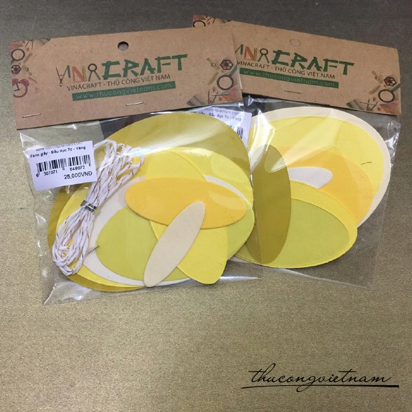 Bộ tag giấy oval màu vàng
