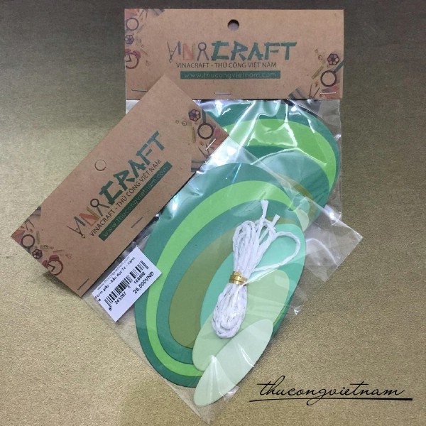 Bộ tag giấy oval màu xanh lá