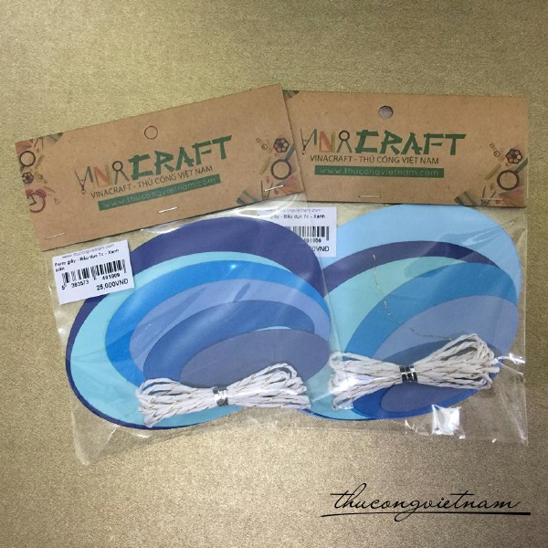 Bộ tag giấy oval màu xanh dương