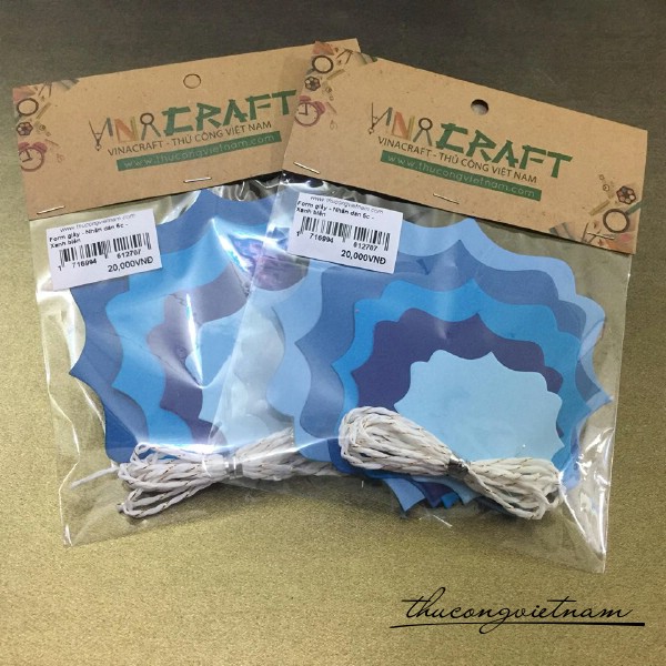 Bộ tag giấy nhãn dán màu xanh dương