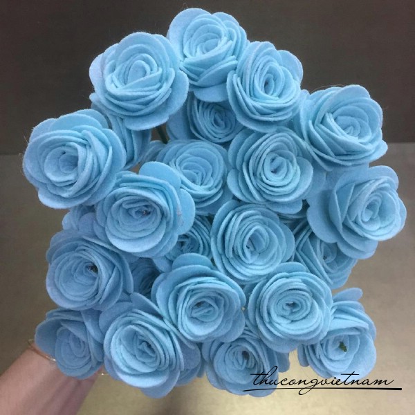 Hoa hồng nỉ màu xanh biển