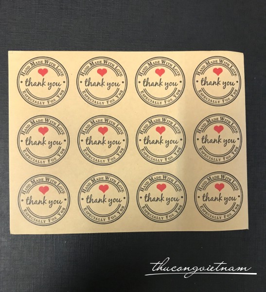 Sticker Thank You - Hand made with love
