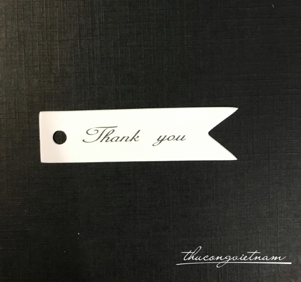 Tag trắng hình đuôi cá Thank You