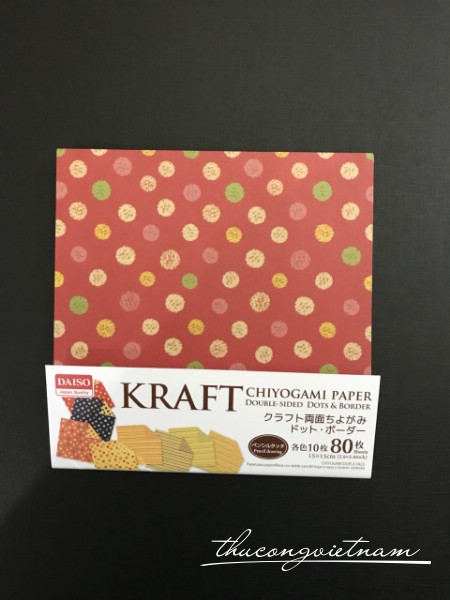 Giấy origami double-sided dots and border mẫu 1 80 tờ