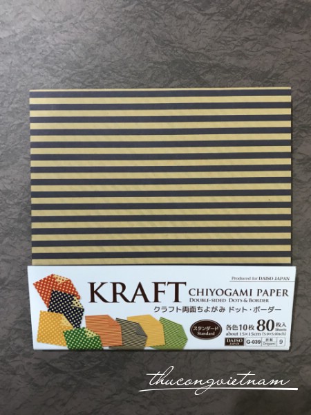 Giấy origami double-sided dots and border mẫu 2 80 tờ