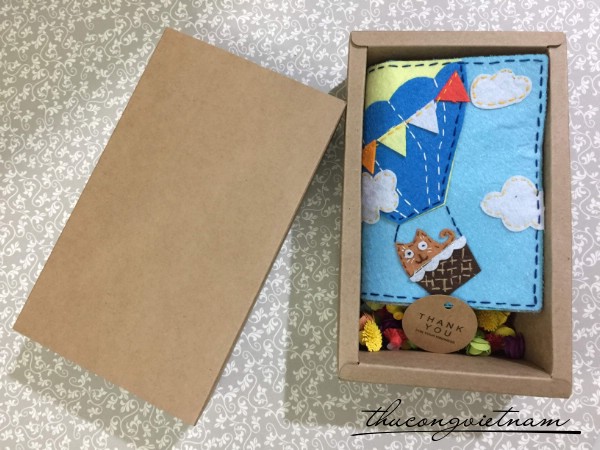 Hộp quà kéo giấy kraft M6 22x15x5cm