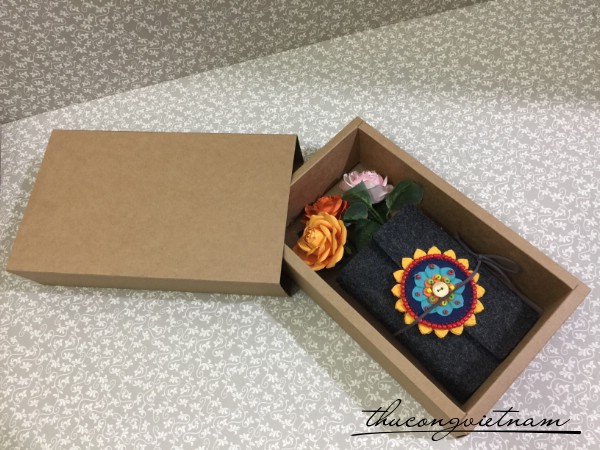 Hộp quà kéo giấy kraft M8 20x10x6.5cm