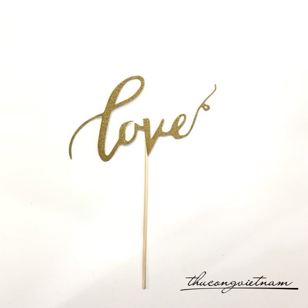 Cây ghim chữ kim tuyến Love vàng