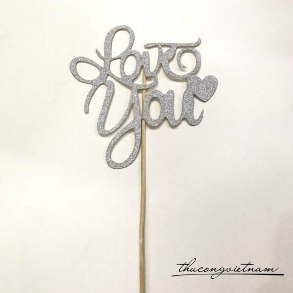Cây ghim chữ kim tuyến love you bạc