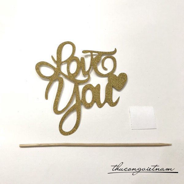 Cây ghim chữ kim tuyến love you vàng