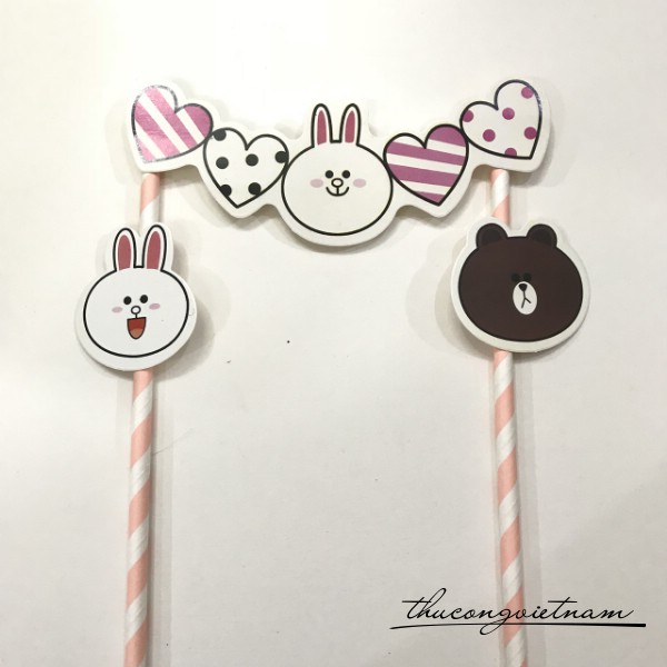Cây ghim gấu brown và thỏ cony